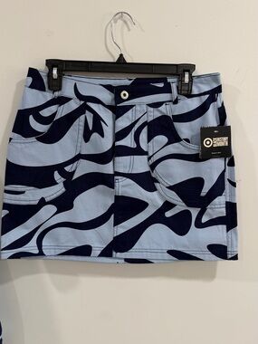Unbranded Men’s Light Blue & Navy Patterned Casual Shorts
